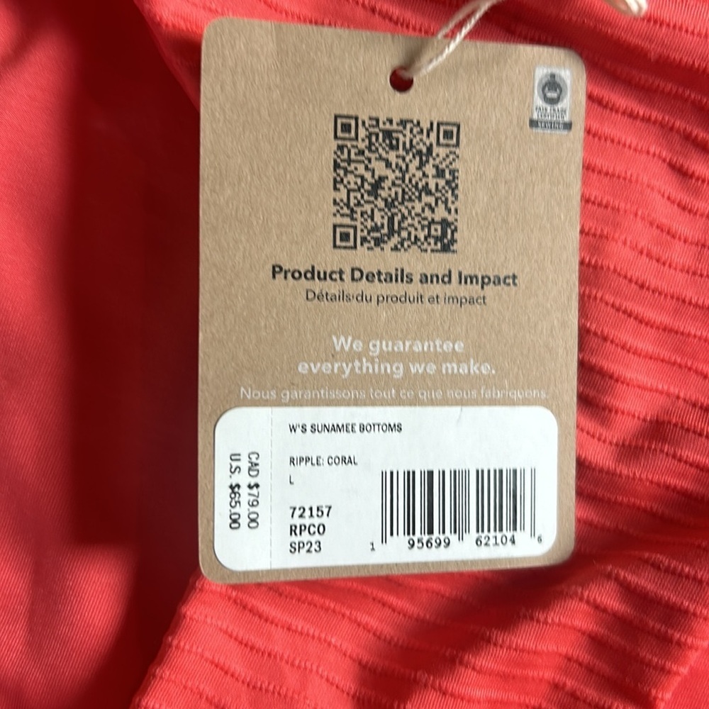 Patagonia Sunamee Swim Bottoms- Size L color Ripple Coral - Picture 3 of 7